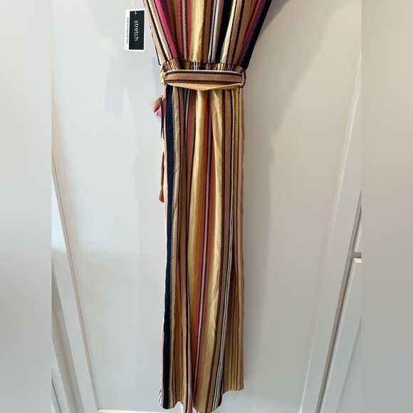 NWT. Nordstrom Eci Short Sleeve Surplice Stripe Waist Tie Maxi Dress. Size Small - Picture 8 of 14